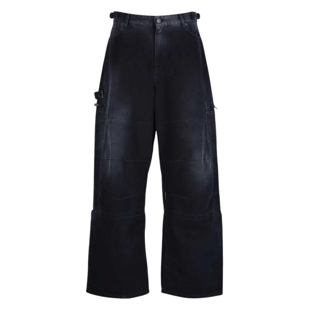 Fade black cargo pants