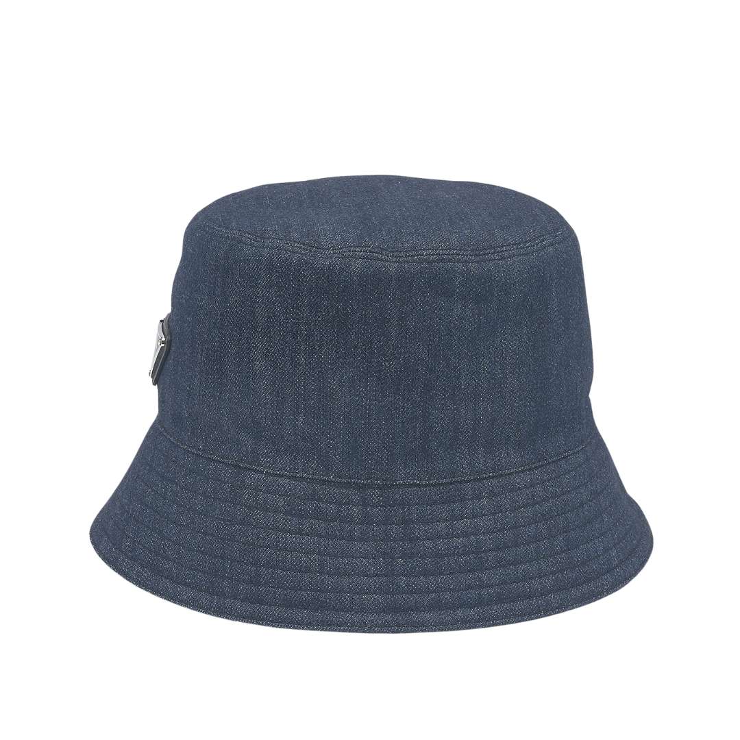 Logo Plaque Denim Bucket Hat 