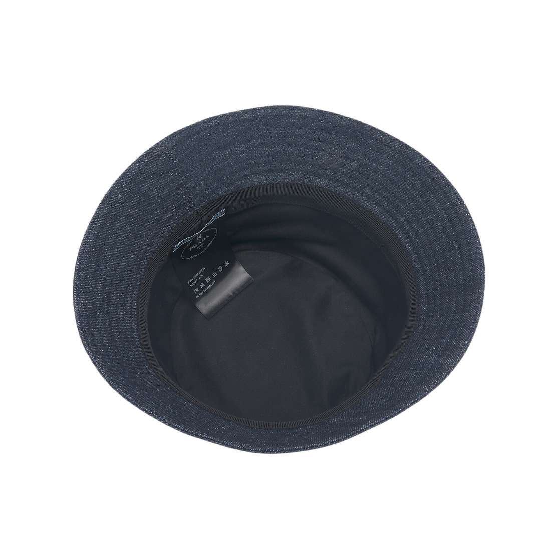 Logo Plaque Denim Bucket Hat 