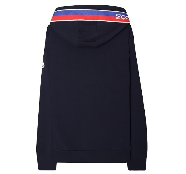 Logo patch hood zip-up