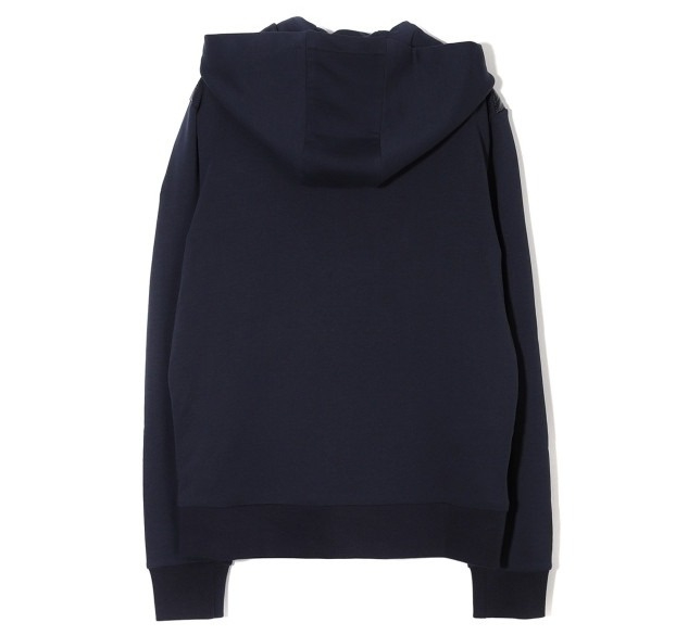 FELPA APERTA CON CAP logo patch hood zip-up