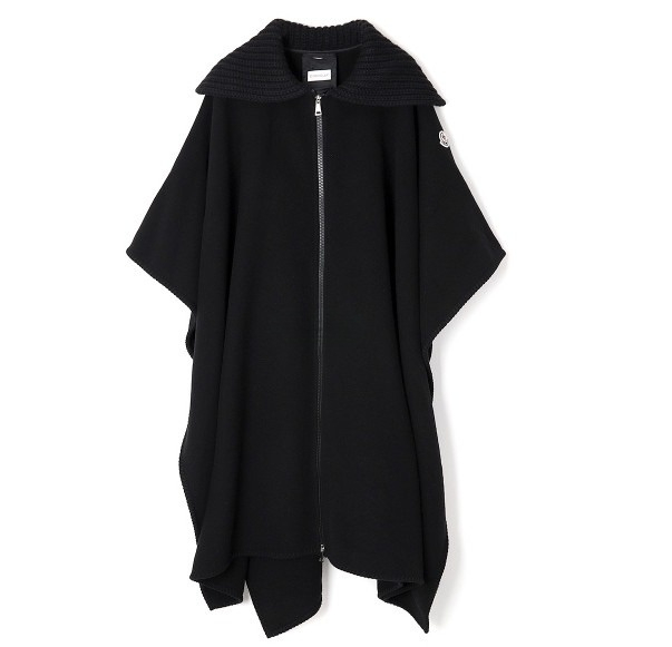 Logo patch wool cape