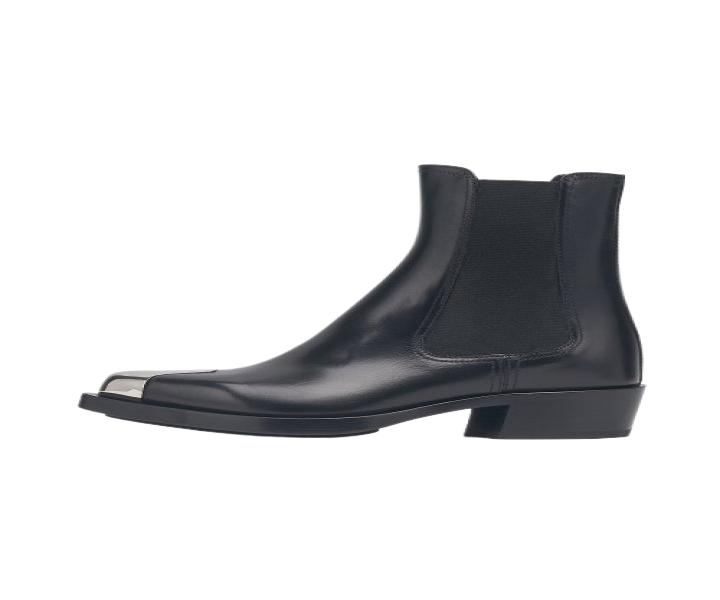 Women's Metallic Toe Chelsea Boots - Black