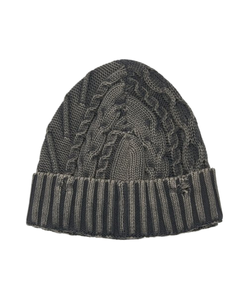 Common K Eriko Twisted Knit Beanie - Washed Black