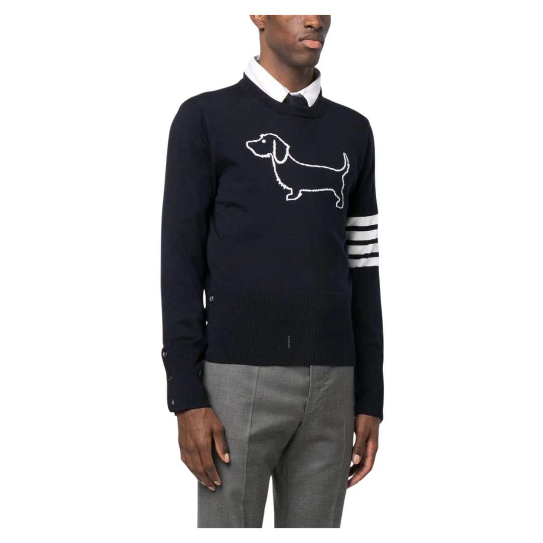 Merino Hector 4-bar crew neck pullover