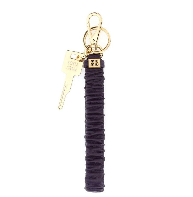 Logo Key Pendant Leather Keyring