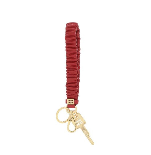 Logo Key Pendant Leather Keyring