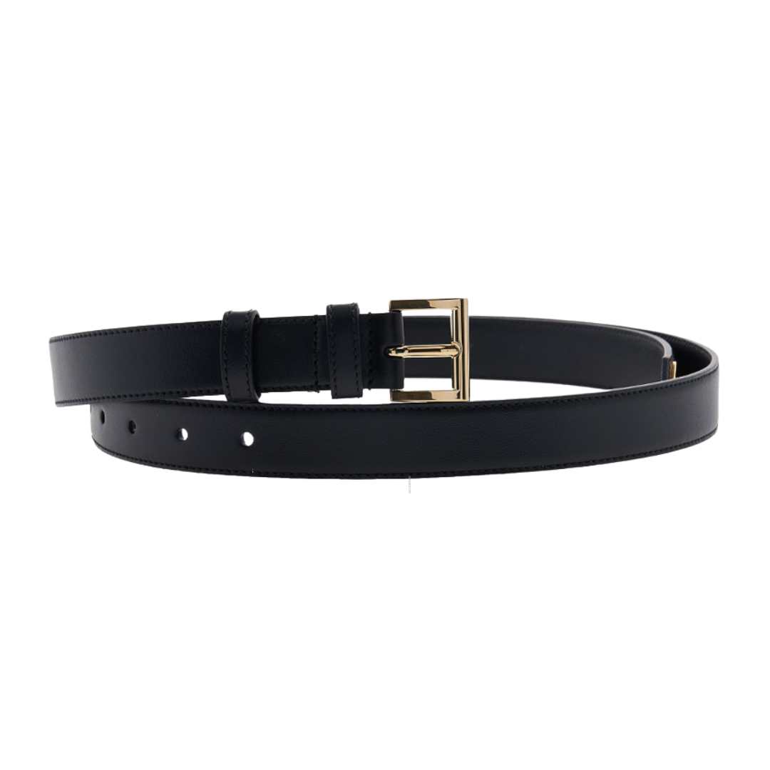 Triangle logo leather belt