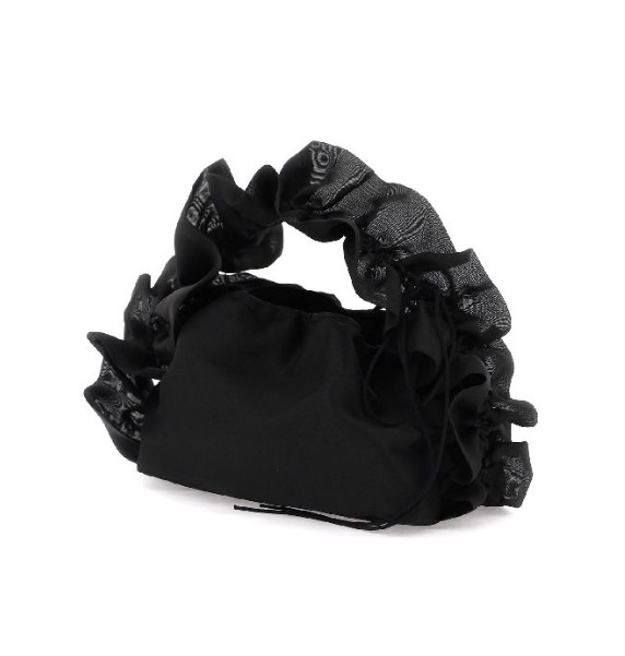 Silk organza ruffle detail tote bag