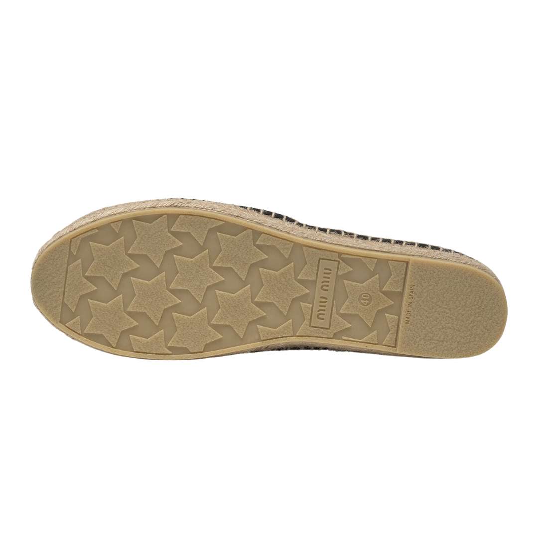 Logo embroidered crochet espadrilles