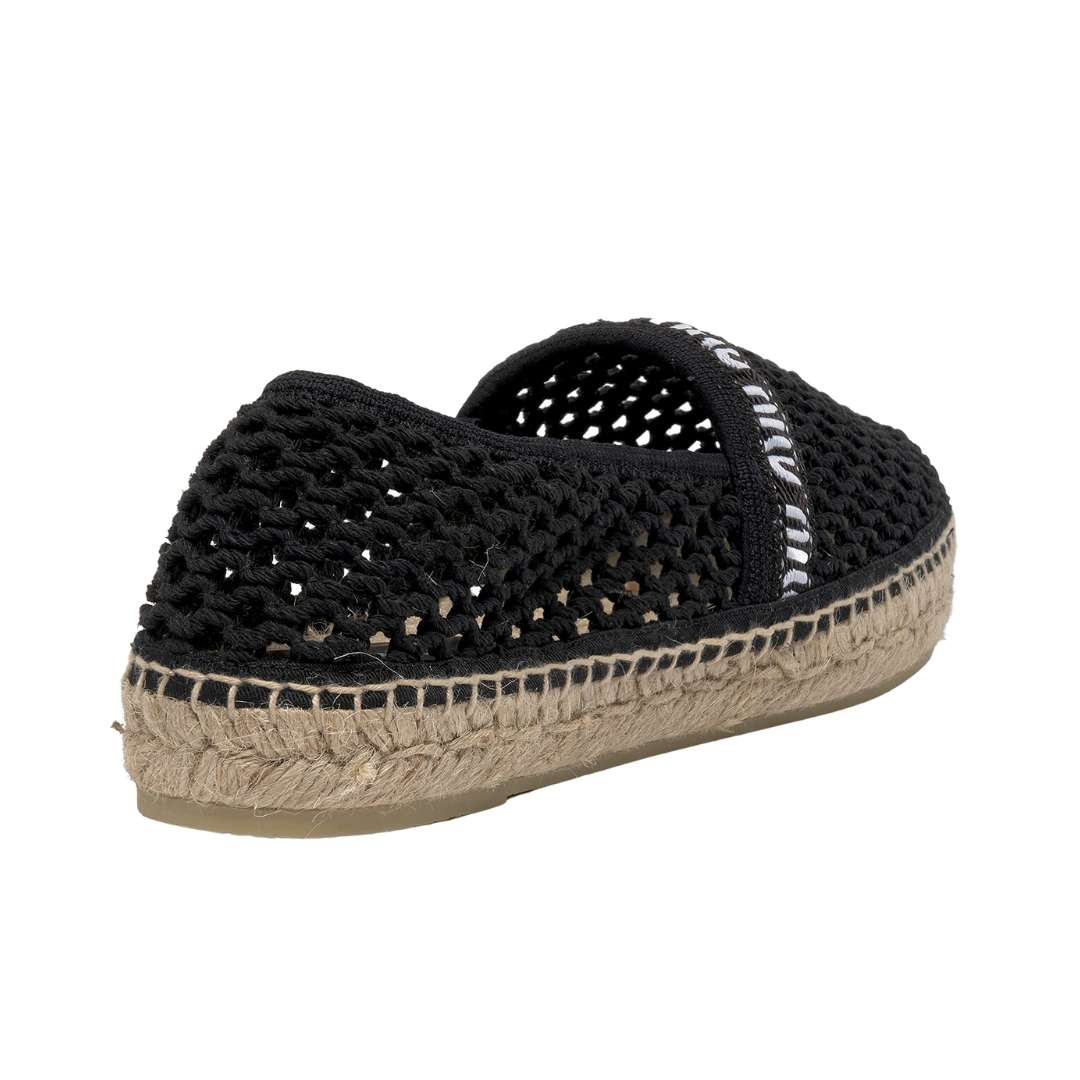 Logo embroidered crochet espadrilles