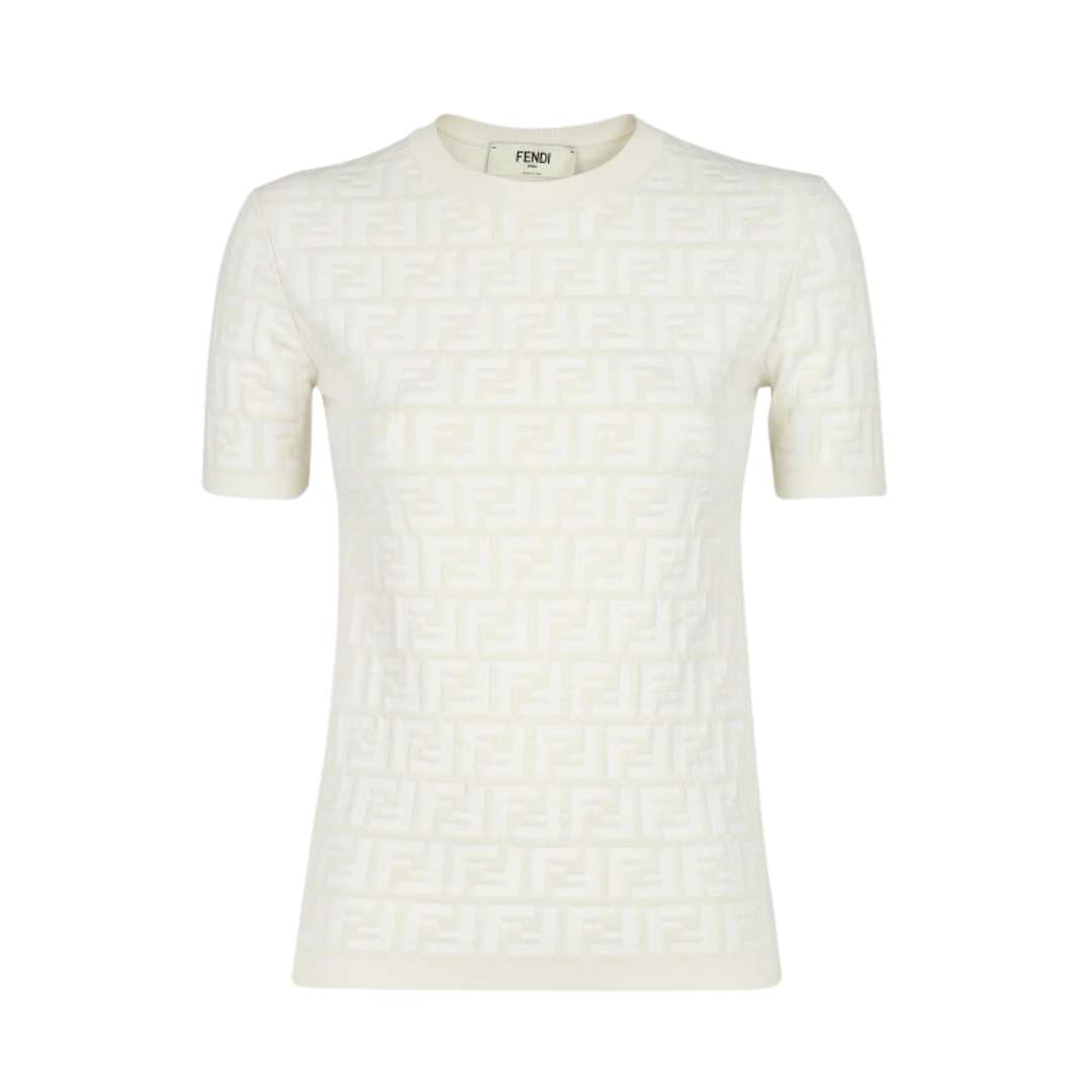 White FF viscose jumper