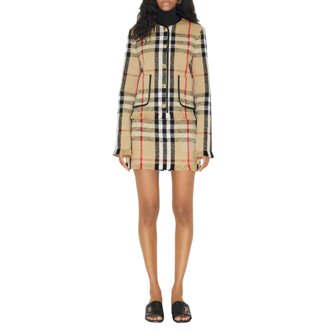 Archive Beige Check Miniskirt