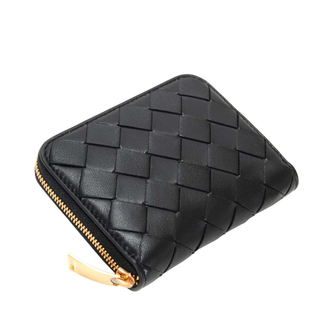 Common Intrecciato Zipper Coin Wallet - Black