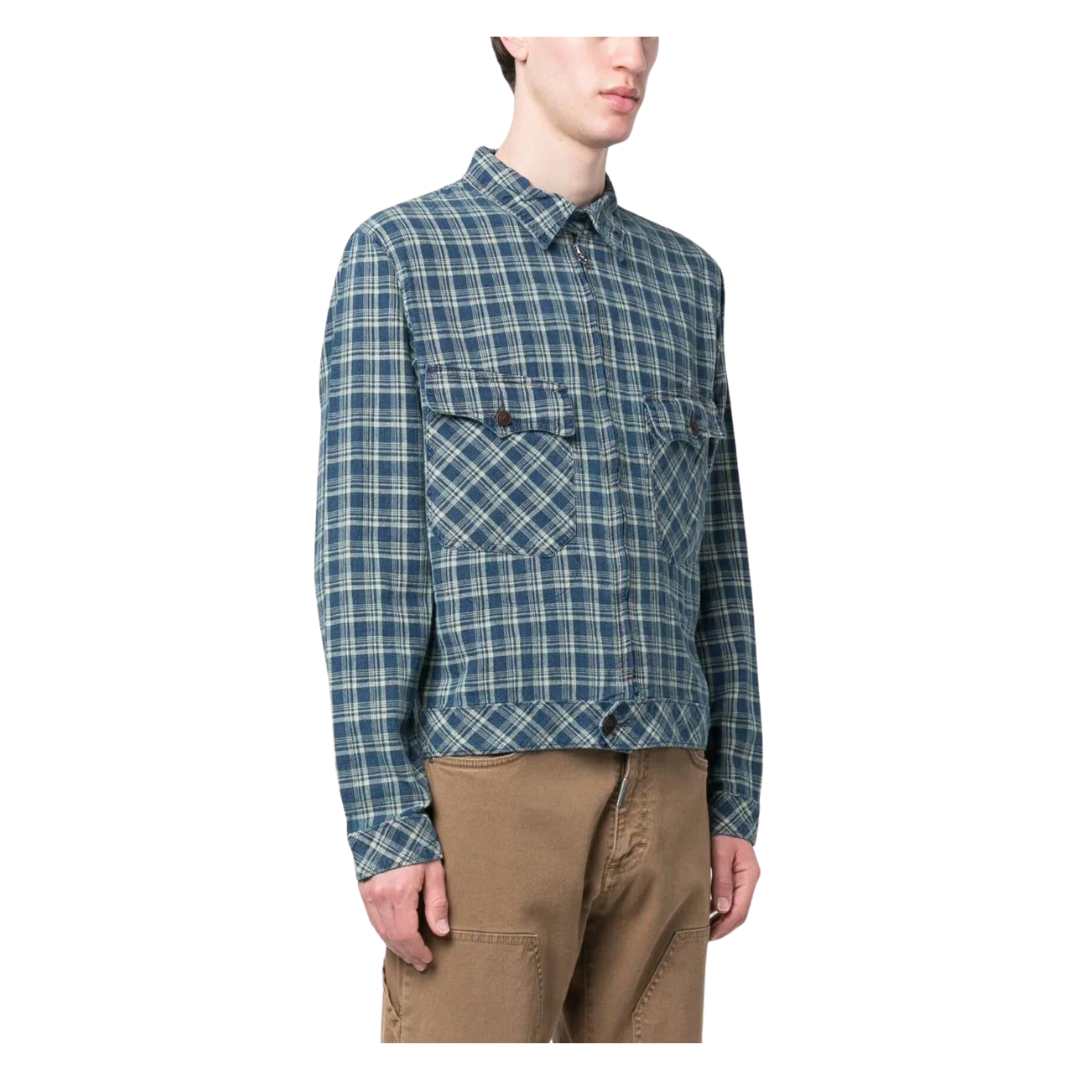 Double RL Indigo Check Linen Cotton Jacket