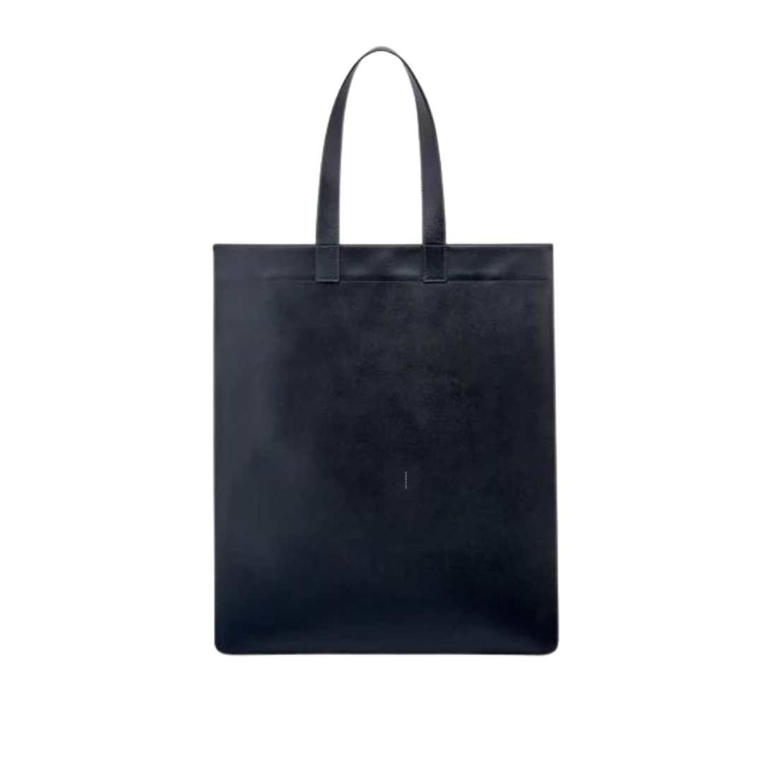 leather logo tote bag