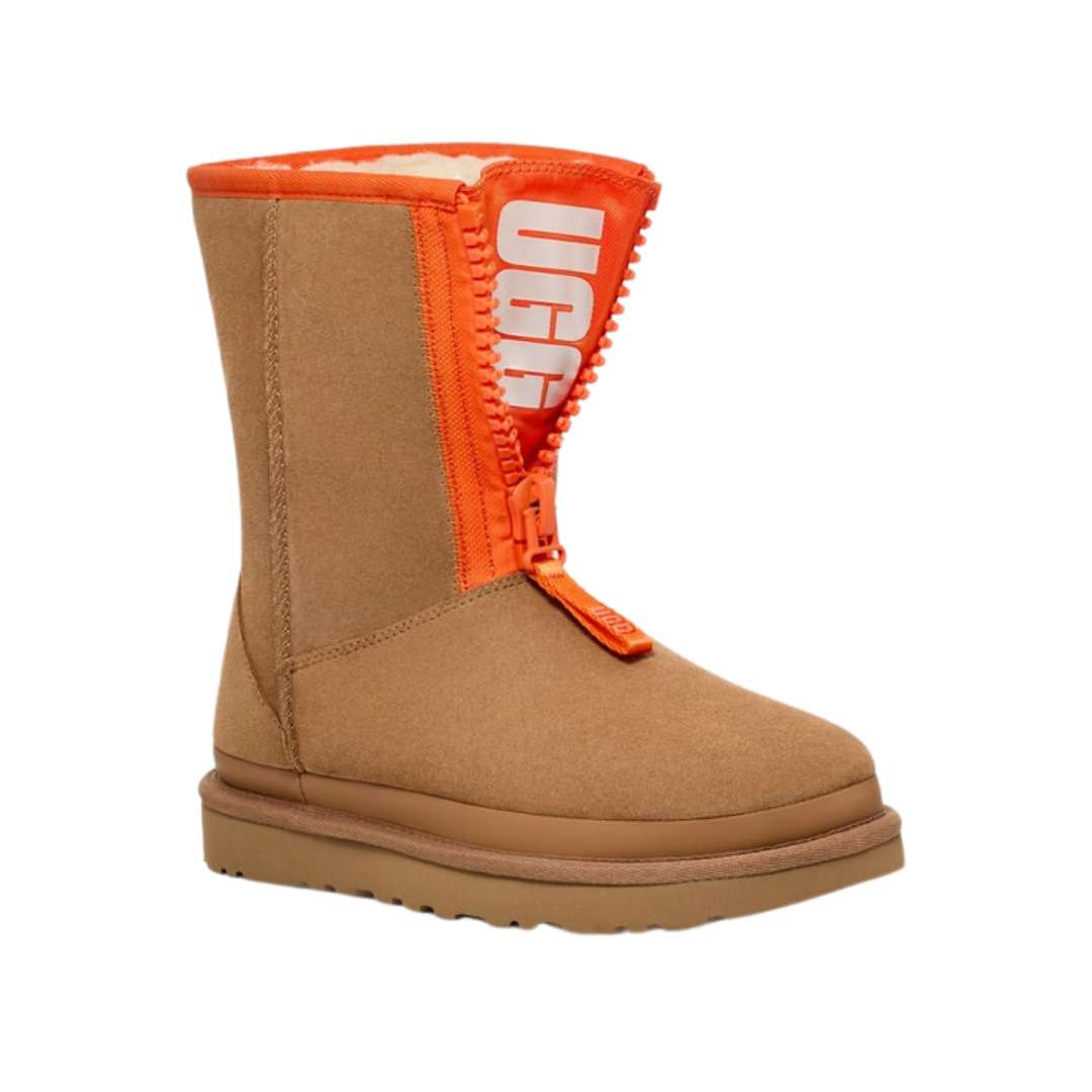 Classic Short Zipper Tape Logo Boot