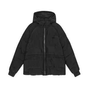 Black Short Puffer Raglan Jacket