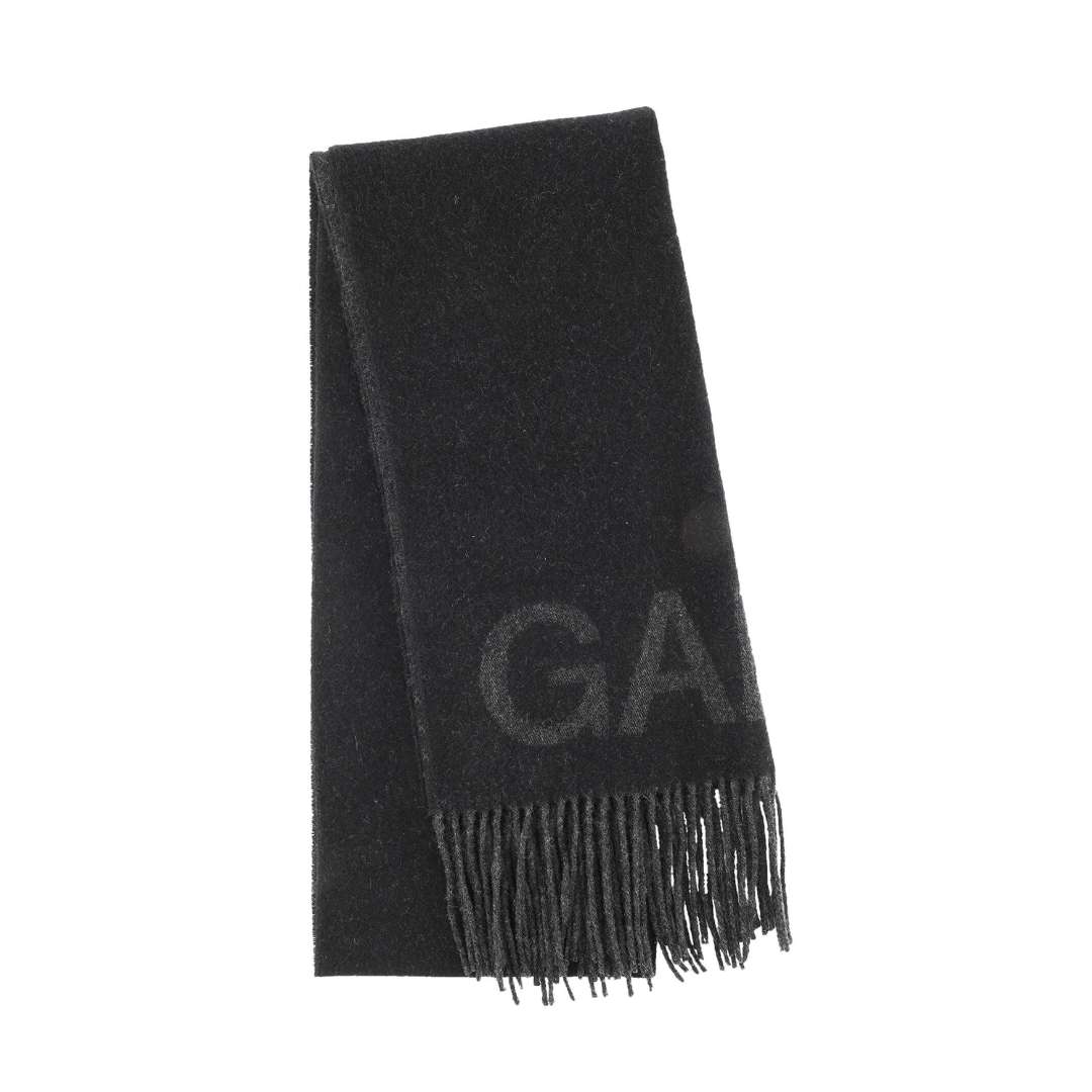 Black Fringed Wool Scarf