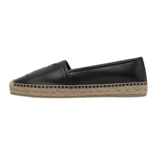 Embossed Monogram Leather Espadou - Black