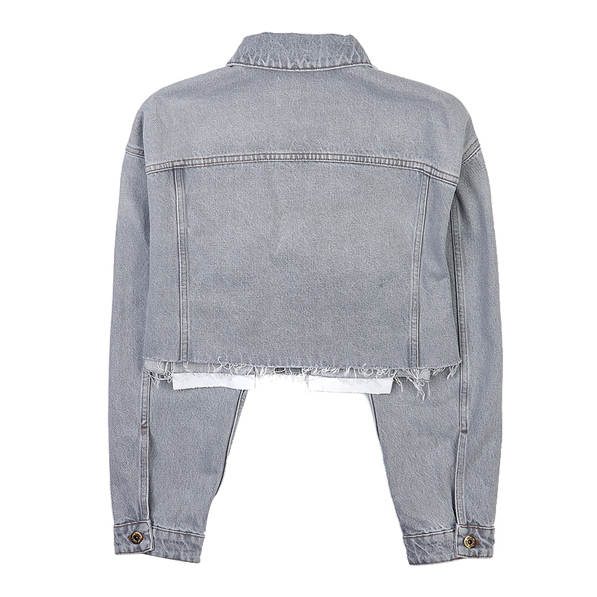 cropped denim blouson jacket