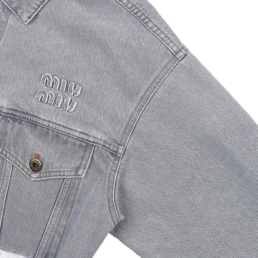 cropped denim blouson jacket