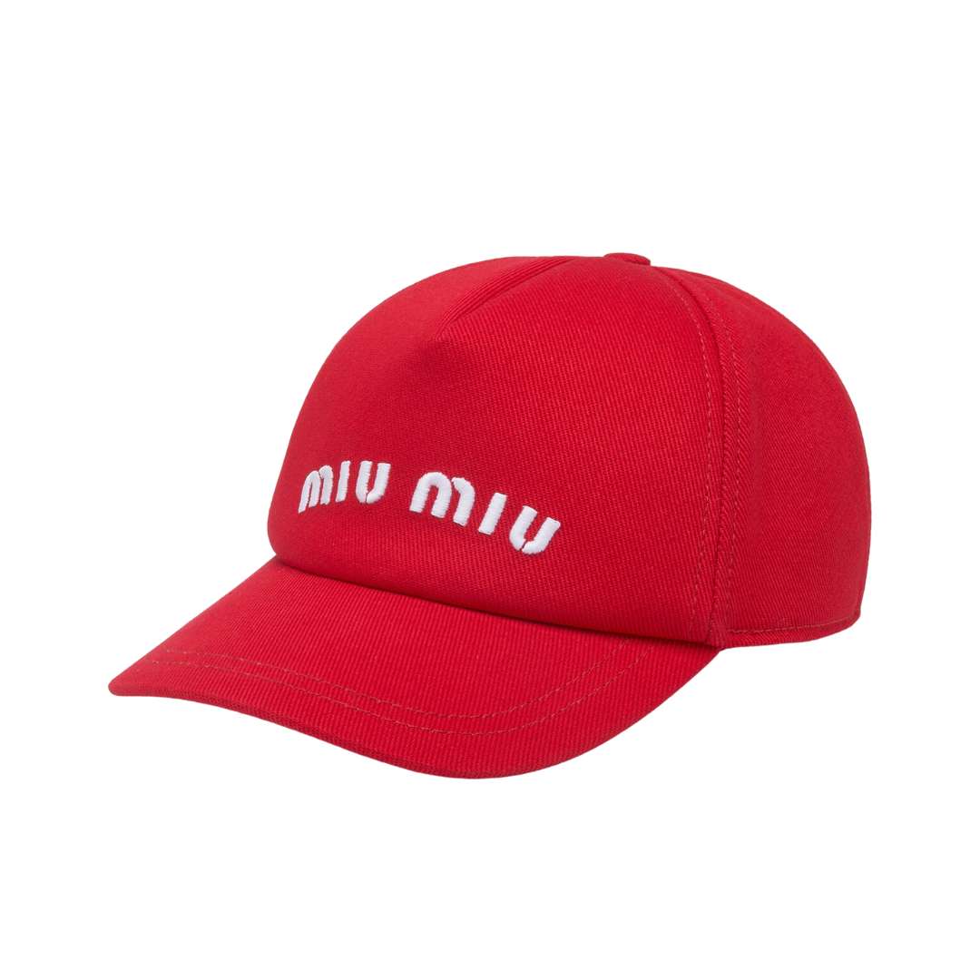 Miu Miu Drill Baseball Cap Red