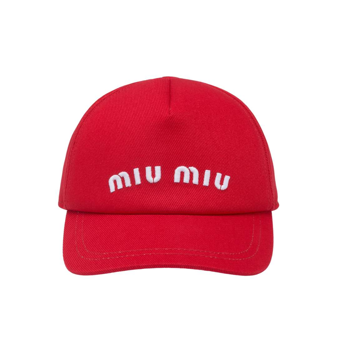 Miu Miu Drill Baseball Cap Red