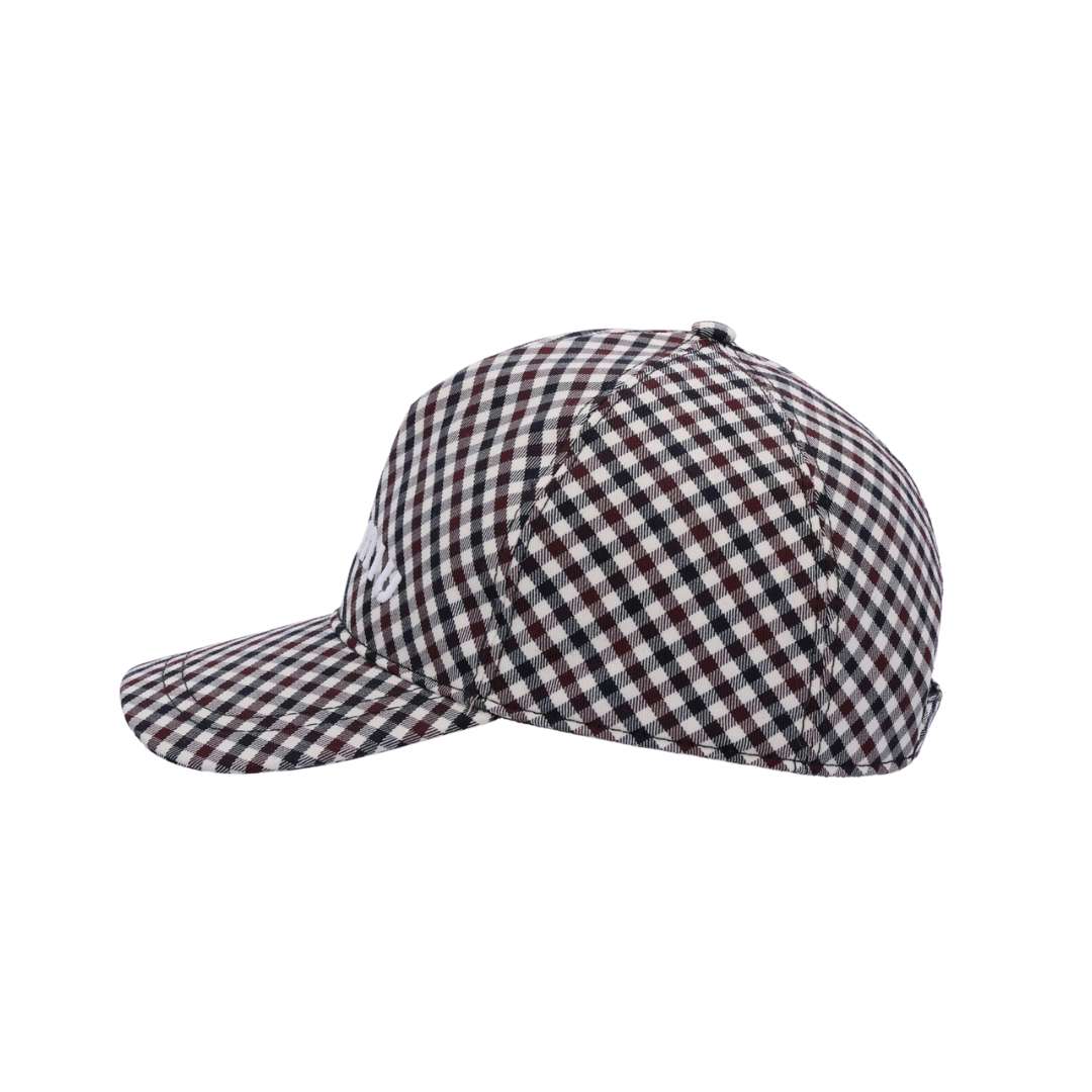 Logo-Embroidered Checked Baseball Hat 