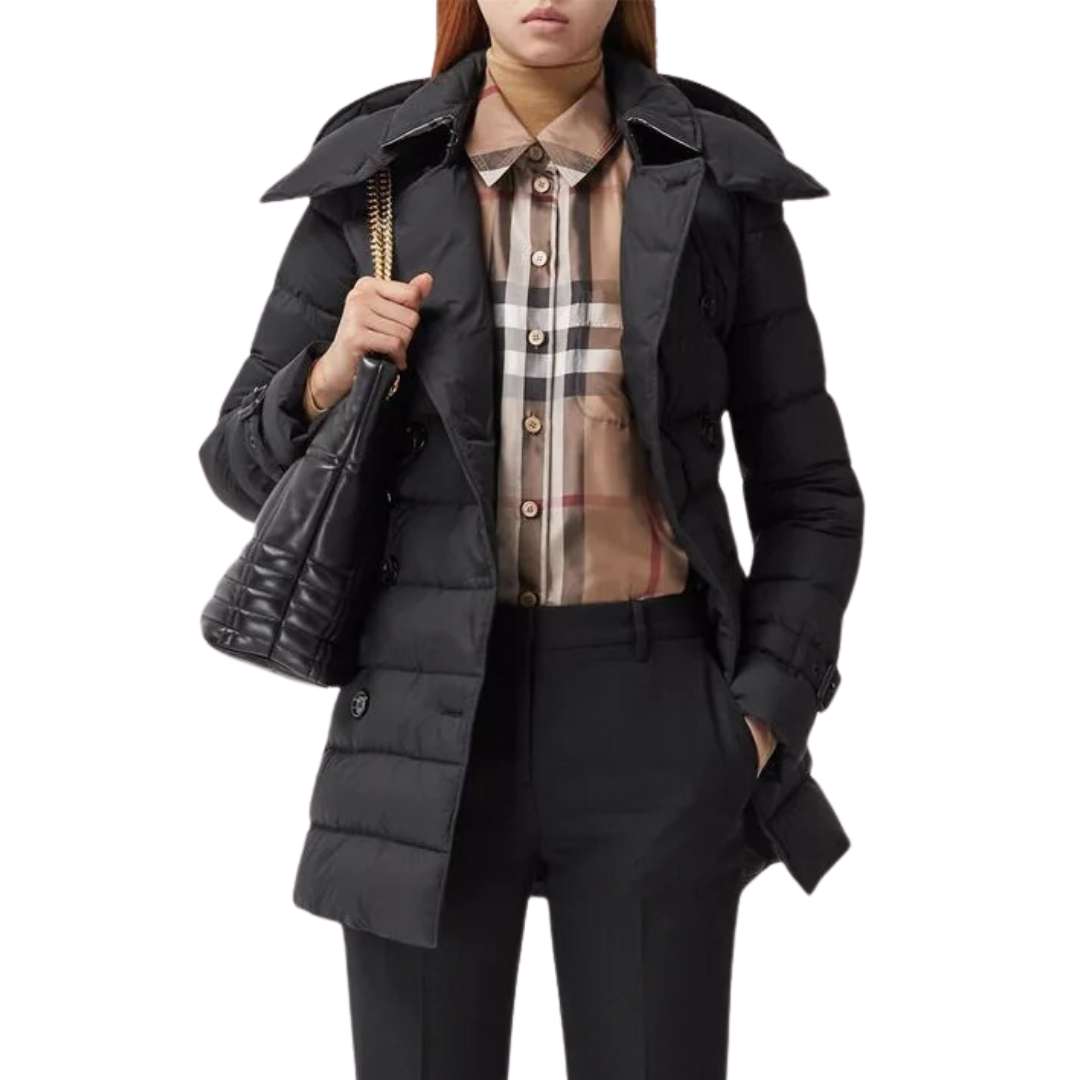 Detachable-hood padded coat