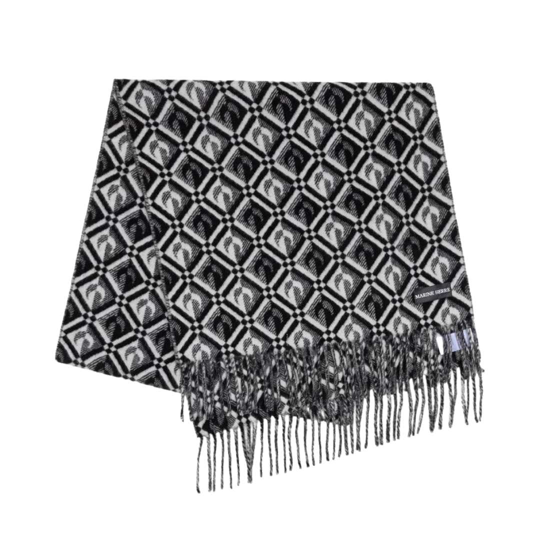 Wool jacquard scarf