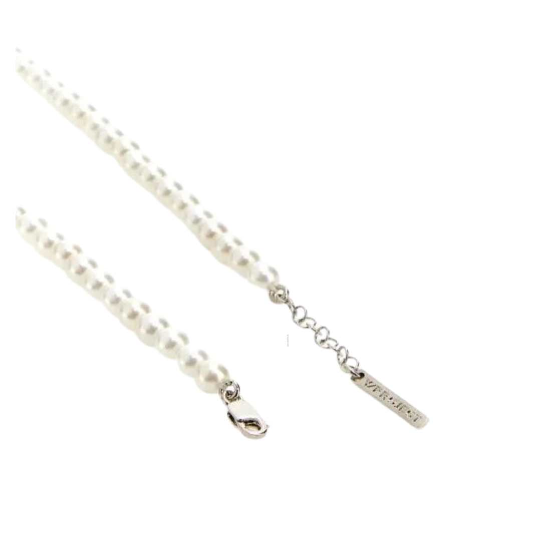 Y logo pearl necklace