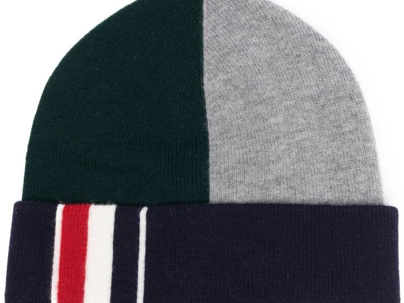  Color Block Virgin Wool Beanie