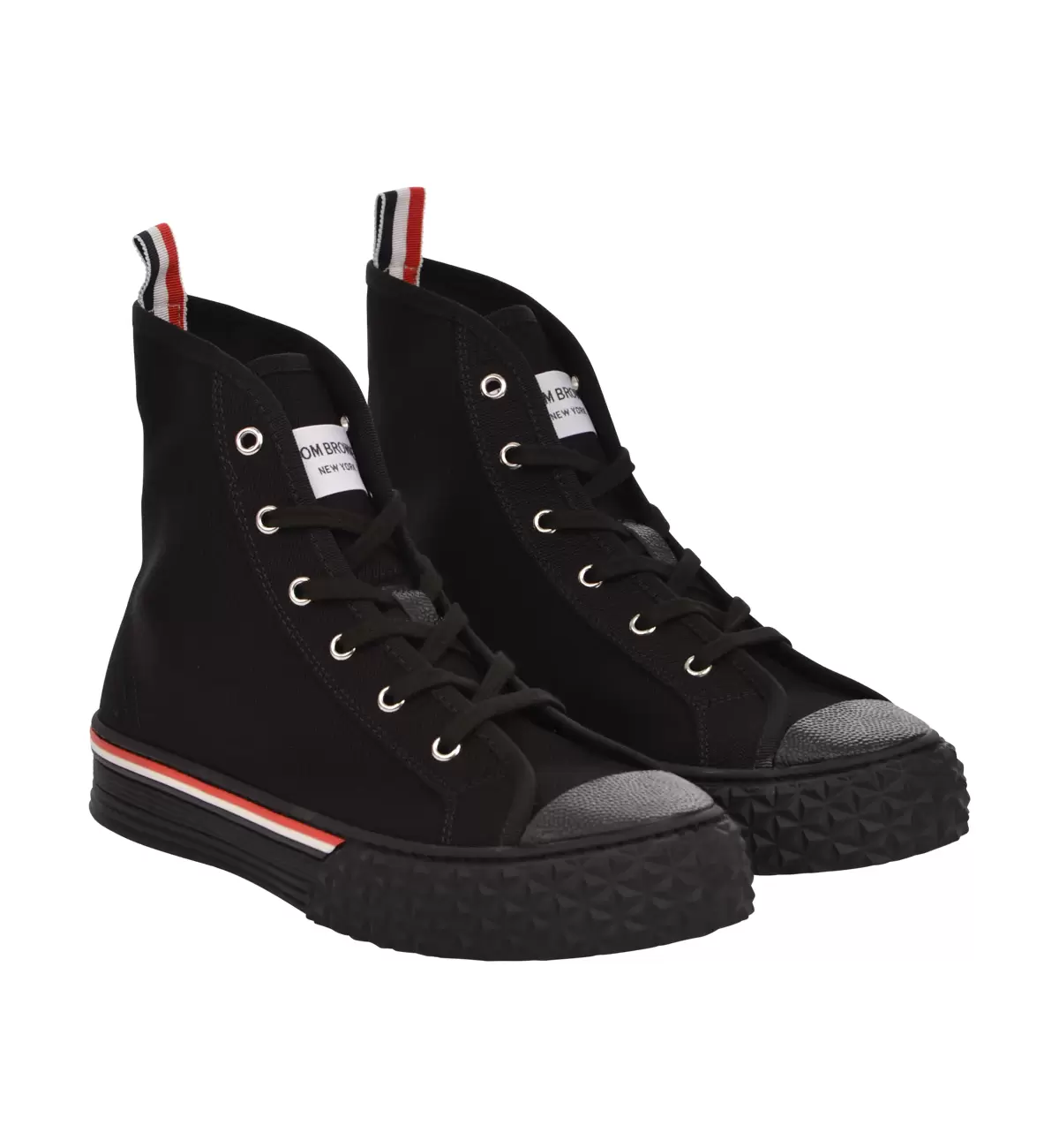 Organic Canvas Tartan Sole College Eight High Top Sneakers 