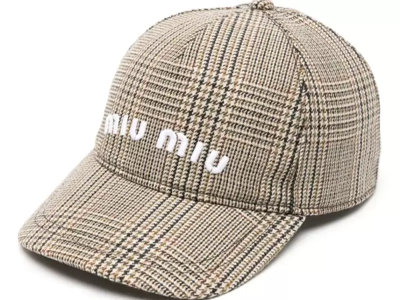 Prince of Wales Check Wool Baseball Cap