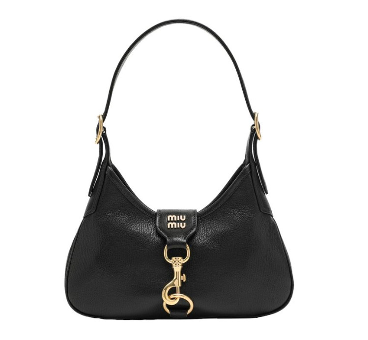 Madras leather logo hobo bag