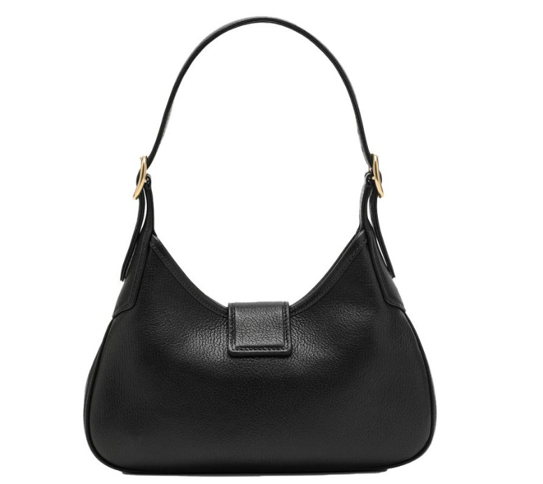 Madras leather logo hobo bag