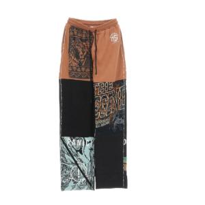 Multi-patchwork cotton track pants