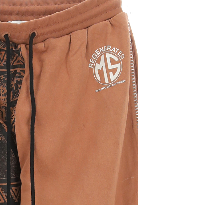 Multi-patchwork cotton track pants