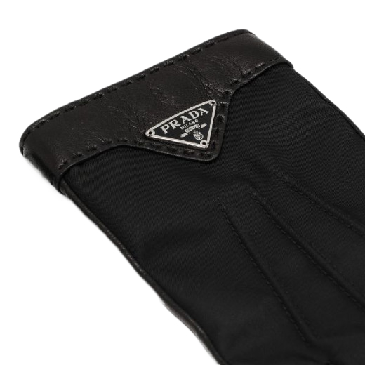 Triangular logo nylon gloves