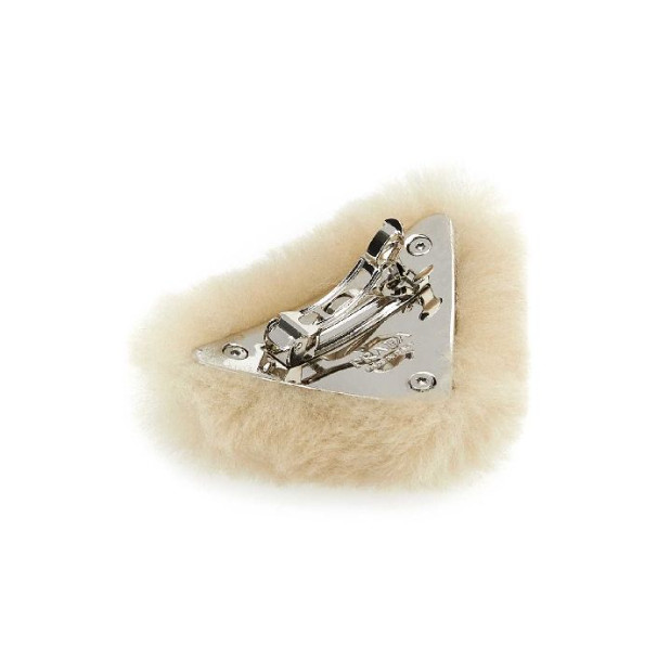 Triangular logo shearling hairpin