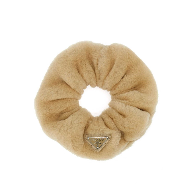 Triangular logo shearling hairband