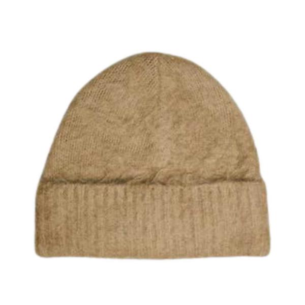 WOOL BLEND BEANIE IN DARK BEIGE