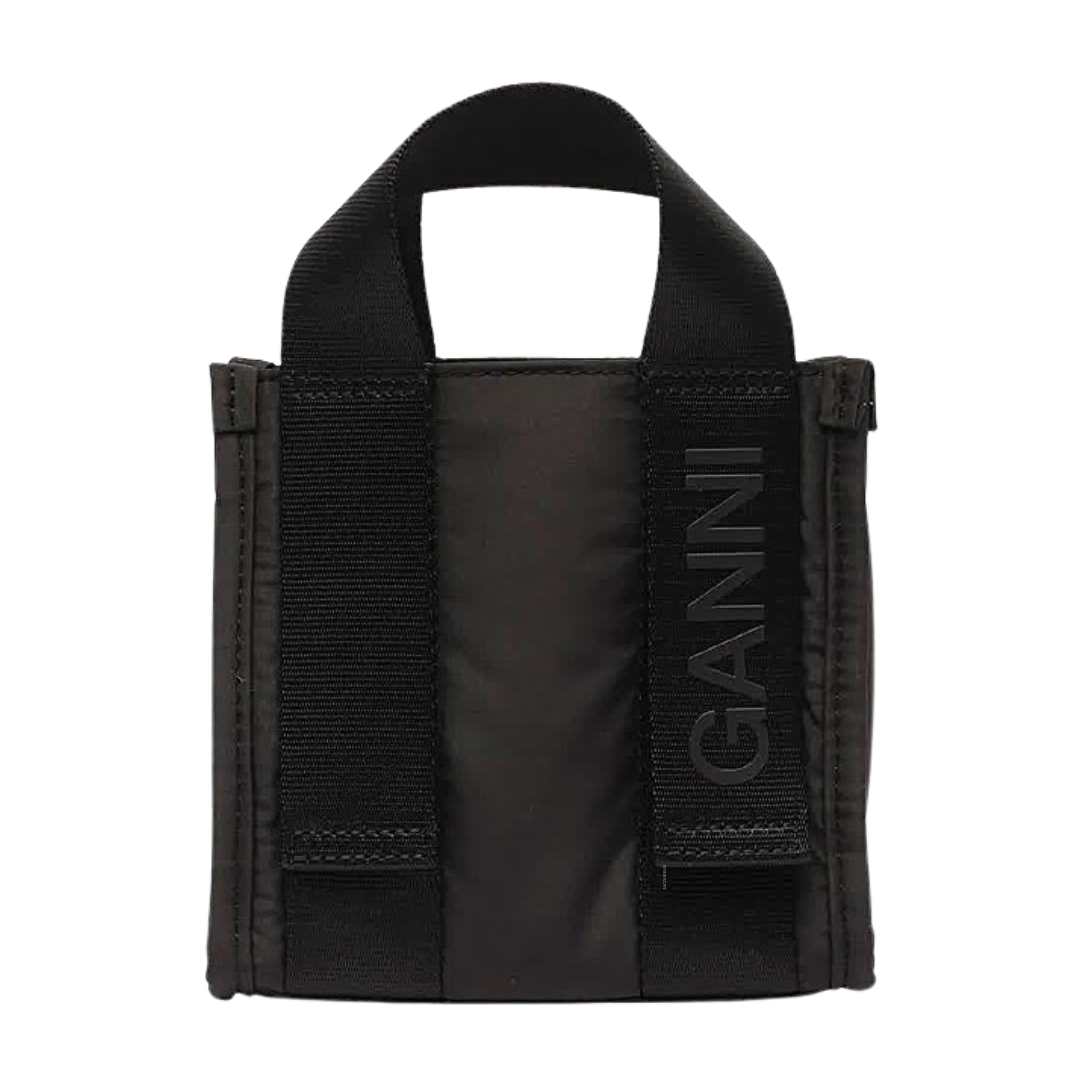 Mini black tech tote bag