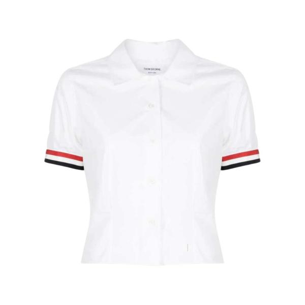 Women's RWB Striped Short Sleeve Shirt - White