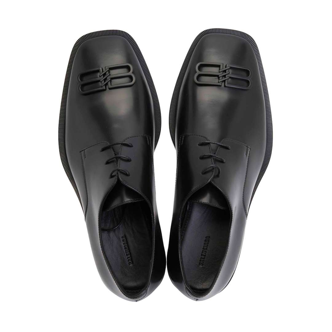 Logo-plaque leather Derby shoes