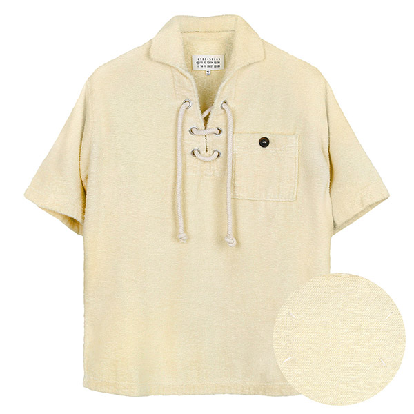 Yellow Drawstring Terry Polo T-shirt