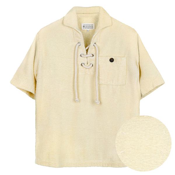 Yellow Drawstring Terry Polo T-shirt