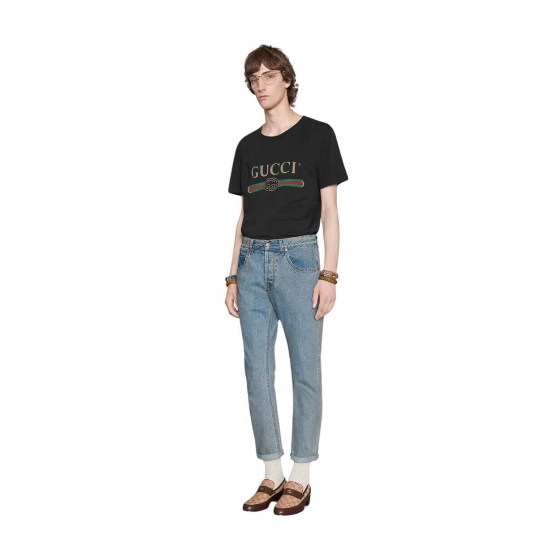 OVERSIZED GUCCI LOGO WASHED T-SHIRT