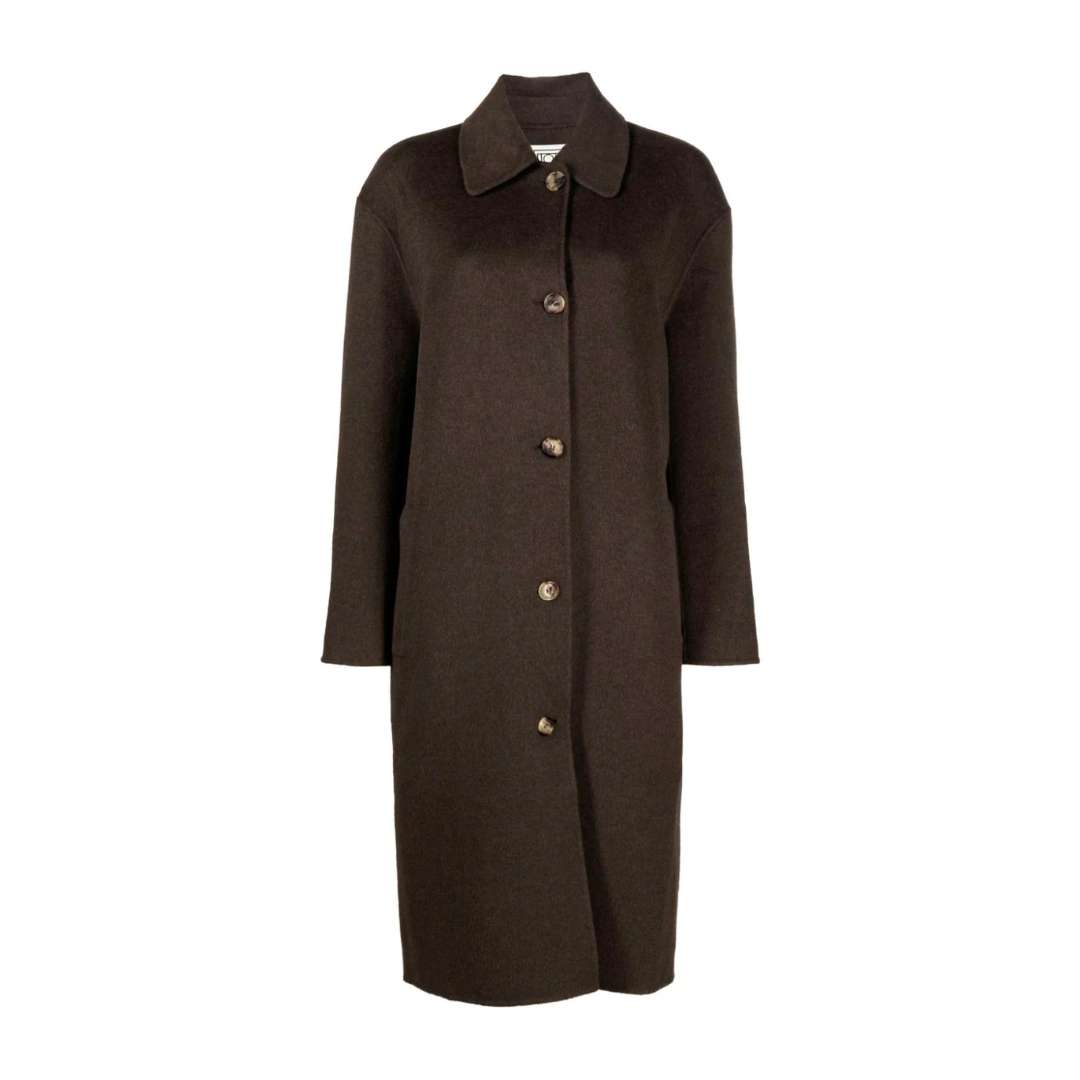 DOUBLE CAR COAT IN CHOCOLATE MELANGE